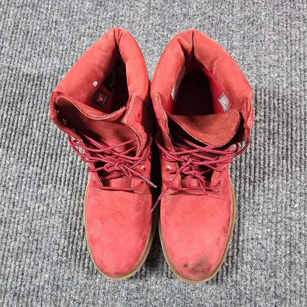 Timberland‎ Boots Mens Size 7.5 Red Nubuck Insulated A41UR Primaloft Snow Winter